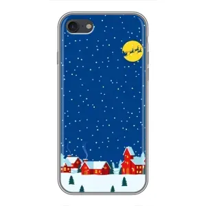 Силиконовый бампер на рождество для iPhone 7 (Город в снегу)