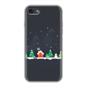 Силиконовый бампер на рождество для iPhone 7 (Город зимний)