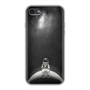 Силиконовый Чехол с принтом "Космонавты" на iPhone 7 (Космонавт романтик)