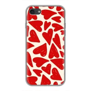 Чехлы с тематикой "Маленькие Сердечки" на iPhone 7 (Красные сердечка)