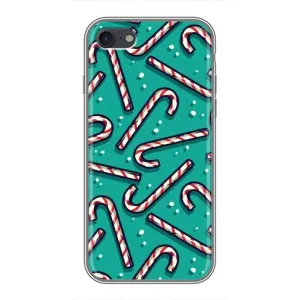 Силиконовый бампер на рождество для iPhone 7 (Леденцы)