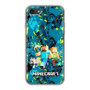 Чехлы для iPhone 7 (Персонажи Майн Крафт) (Майнкрафт)