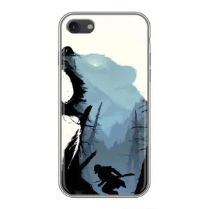 Силиконовый бампер с картинкой животных для iPhone 7 (Медведь и лес)