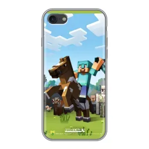 Чехлы для iPhone 7 (Персонажи Майн Крафт) (На коне)