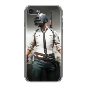 Силиконовый чехол с картинкой "Герой Pubg" на iPhone 7 (Пабг)