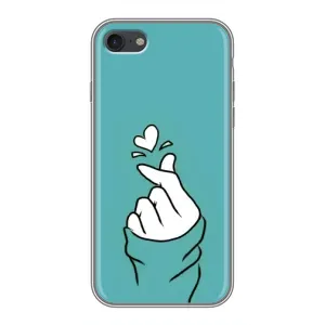 Чехлы (Знак сердечка) на iPhone 7 (Сердечко на бирюзовом)