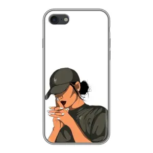 Силиконовый Чехол на iPhone 7 с картинкой Стильных Девушек (В зеленом)