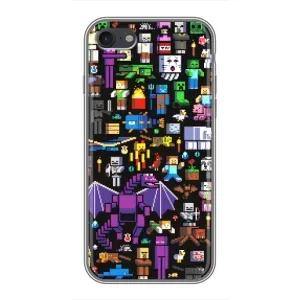 Чехол майнкрафт для iPhone 7 (Все персонажи)