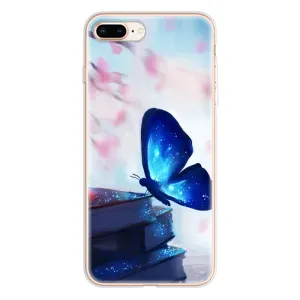 Силіконовий бампер з картинкою звірів для iPhone 8 Plus (Метелик синій)