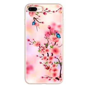 Чехол с принтом САКУРЫ на iPhone 8 Plus (Бабочки на сакуре)