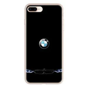 Силиконовый бампер с картинкой машины на iPhone 8 Plus (Черный BMW)
