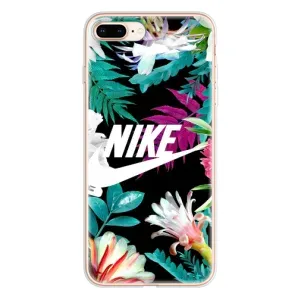 Силіконовый Чохол на iPhone 8 Plus з картинкою НАЙК (Квітковий Nike)