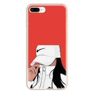 Силіконовый Чохол на iPhone 8 Plus з картинкой Модных девушек (Дівчина Nike)