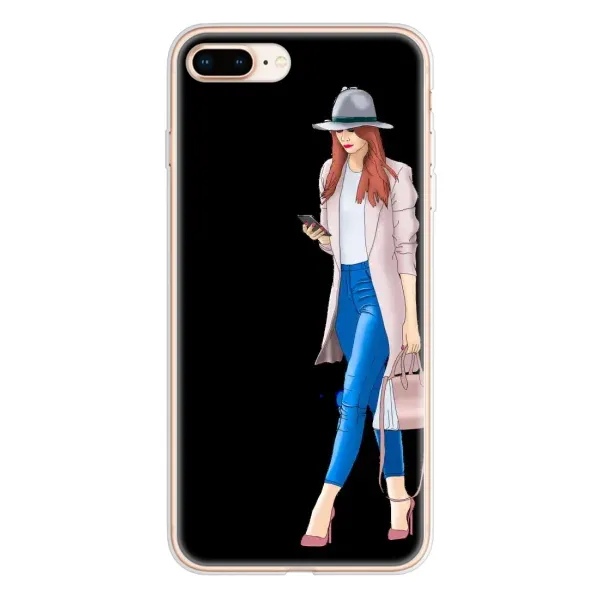 Чехол с рисунком «Девушка со смартфоном» для iPhone 8 Plus Чехол с рисунком «Девушка со смартфоном» для iPhone 8 Plus