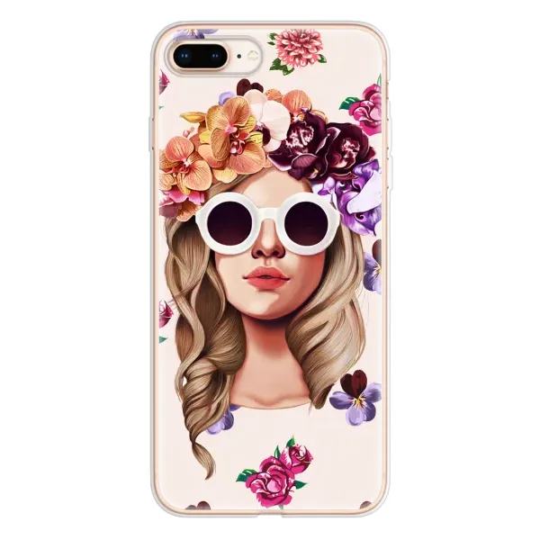 Чехол с рисунком «Девушка в очках» для iPhone 8 Plus Чехол с рисунком «Девушка в очках» для iPhone 8 Plus
