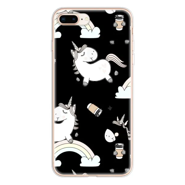 Чехол с рисунком «Единорог с кофе» для iPhone 8 Plus