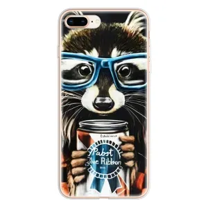 Силіконовий Чохол з Энотами на iPhone 8 Plus (Єнот в окулярах)