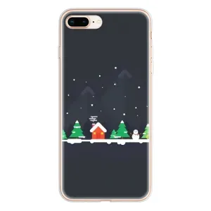 Силиконовый бампер на рождество для iPhone 8 Plus (Город зимний)