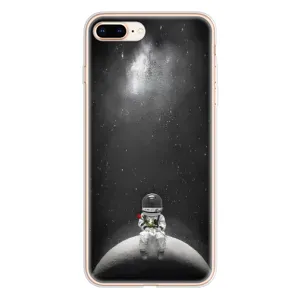 Силіконовый Чохол з принтом "Космонавти" на iPhone 8 Plus (Космонавт романтик)