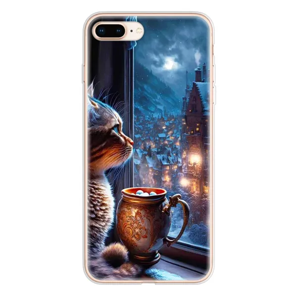 Чохол з малюнком «Кіт новорічний» для iPhone 8 Plus Чохол з малюнком «Кіт новорічний» для iPhone 8 Plus