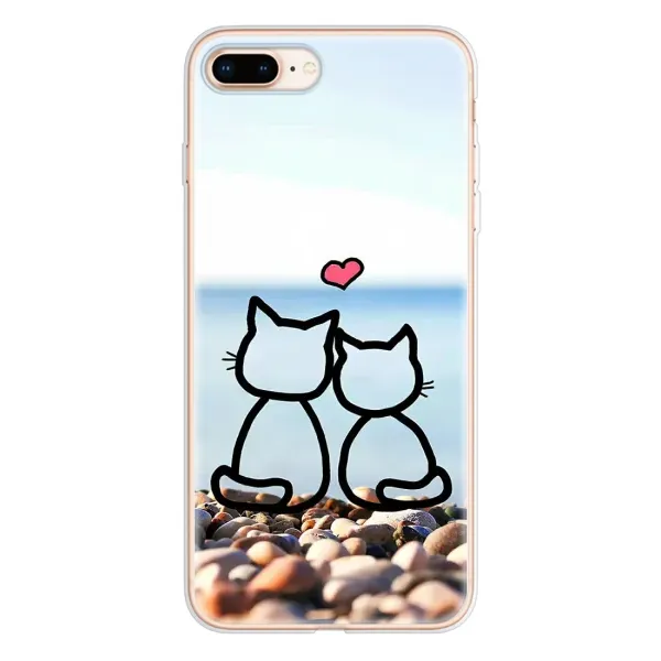Чехол с рисунком «Котейки» для iPhone 8 Plus Чехол с рисунком «Котейки» для iPhone 8 Plus