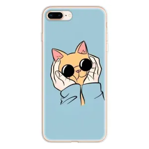 Бампер з зображенням Котиків для Айфон 8 Плюс (КОТИК в окулярах)