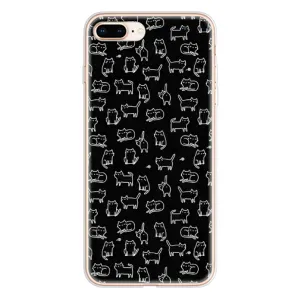 Чохол на тематику: Коти для iPhone 8 Plus (Котики на чорному)