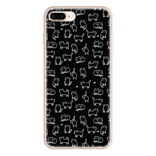 Чехол с рисунком «Котики на черном» для iPhone 8 Plus Чехол с рисунком «Котики на черном» для iPhone 8 Plus