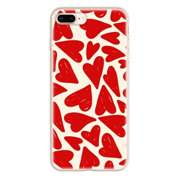 Чехол с рисунком «Красные сердечка» для iPhone 8 Plus Чехол с рисунком «Красные сердечка» для iPhone 8 Plus