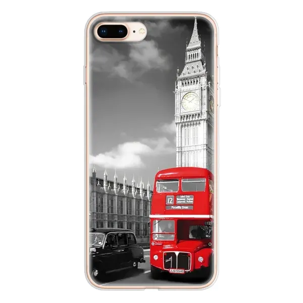 Чехол с рисунком «Красный автобус» для iPhone 8 Plus