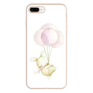 Силіконовий бампер з картинкою звірів для iPhone 8 Plus (Кролик та кульки)