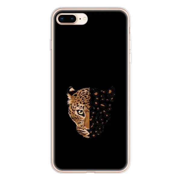 Чехол с рисунком «Леопард на черном» для iPhone 8 Plus