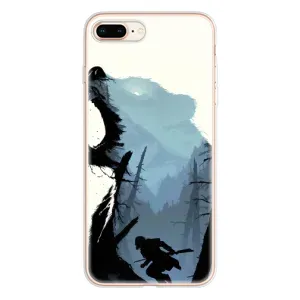 Силіконовий бампер з картинкою звірів для iPhone 8 Plus (Ведмідь та ліс)