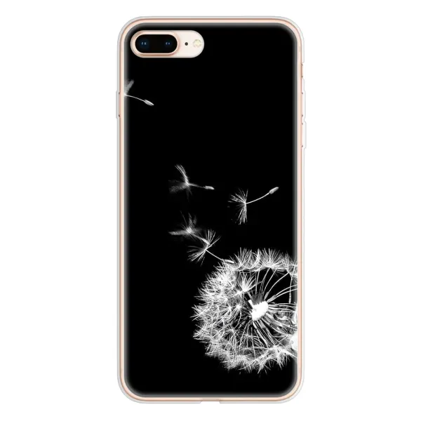 Чехол с рисунком «Одуванчик на чёрном» для iPhone 8 Plus