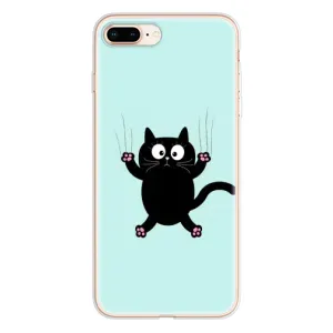 Силіконовий чохол з котиком для iPhone 8 Plus (Падаючий кіт)