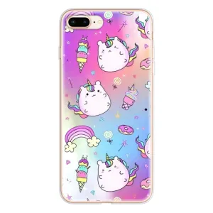 Чехол Unicorn на iPhone 8 Plus (Радуга и Единорог)