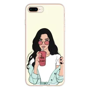 Силіконовый Чохол на iPhone 8 Plus з картинкой Модных девушек (З напоєм)