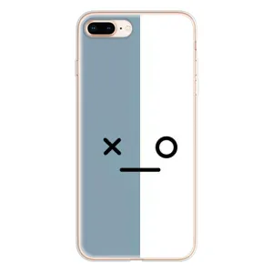 Силиконовые Чехлы (смешные стикеры) для iPhone 8 Plus (Серо-белый)