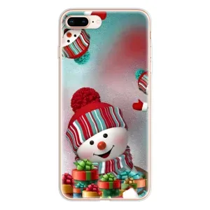 Чехлы на Новый Год iPhone 8 Plus (Снеговик в шапке)
