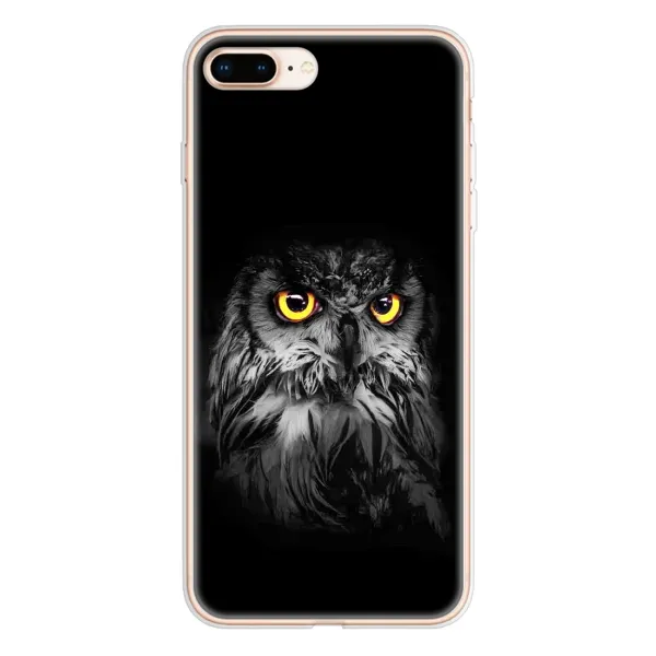 Чохол з малюнком «Сова на чорному» для iPhone 8 Plus