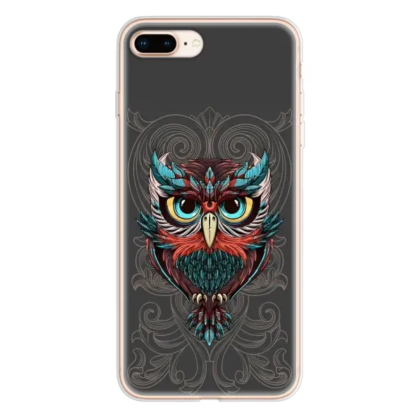 Чохол з малюнком «Сова на сірому» для iPhone 8 Plus