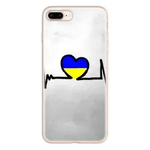Силіконовий Чохол  на iPhone 8 Plus (Я-Україна) (Українська кардіограма)