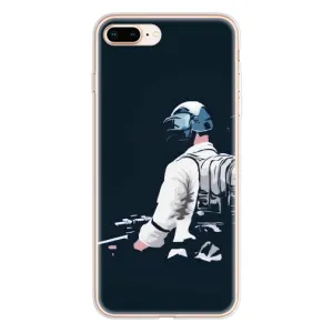 Силиконовый чехол с картинкой "Герой Pubg" на iPhone 8 Plus (В экиперовке)