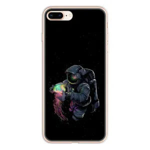 Силіконовый Чохол з принтом "Космонавти" на iPhone 8 Plus (В руках земля)