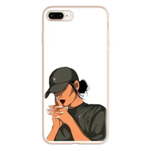 Силіконовый Чохол на iPhone 8 Plus з картинкой Модных девушек (У зеленому)