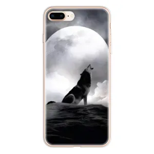 Чохол з Вовком на iPhone 8 Plus (Вовк і місяць)