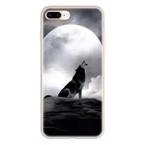 Чехол с рисунком «Волк и луна» для iPhone 8 Plus Чехол с рисунком «Волк и луна» для iPhone 8 Plus