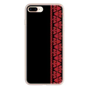 Силіконовый Чохол на iPhone 8 Plus з картинкой Вишиванки (Вишиванка на чорному)