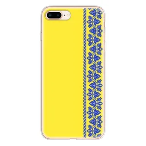 Силіконовый Чохол на iPhone 8 Plus (Вишиванка на жовтому фоні)