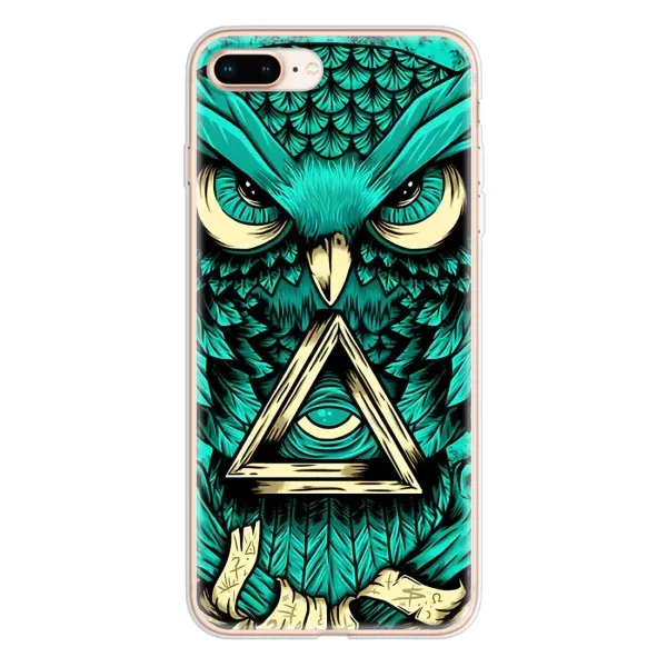 Чохол з малюнком «Зелена сова» для iPhone 8 Plus